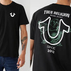 True Religion T-shirt Graphics T-shirt Men Cotton Graphic Crew Neck T-shirt Printed Short Sleeve Comfortable Breathable Top