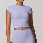 SWELTERING Women Short Sleeve Yoga Top Sport T Shirts Fitness Workout Clothes Yoga Shirt Gym Top Running Active Wear Sport Top