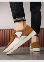 Fashion Khaki Casual Shoes For Men Suede Leather Loafers Men Platform Slip-on Men's Driving Shoes Lightweight Leisure Men Shoes
