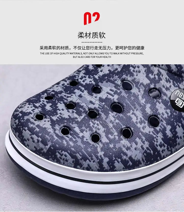 Hot Sale Large Size Men's Vacation Beach Sandals Leisure Garden Multifunctional Shoes　Indoor Home Slippers 39-45#