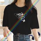 Women's luxury brand Fashion cartoon dog print women's T-shirt 2025 summer street fashion women's T-shirt Top women's T-shirt