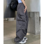 Green Women Baggy New Pants Cargo Trousers Streetwear Multi Pockets Casual Loose Trousers Outdoor Tracksuit Women Pants