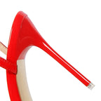 Women 10.5cm High Heels Sandals Lady Metallic Gold Silver Patent Leather Stripper Strap Sandles Wedding Fetish Nightclub Shoes