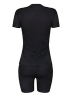 Wmstar Plus Size Two Piece Outfits for Women Tracksuit Shorts Sets  Lip Print Top Casual New In Matching Wholesale Dropshipping