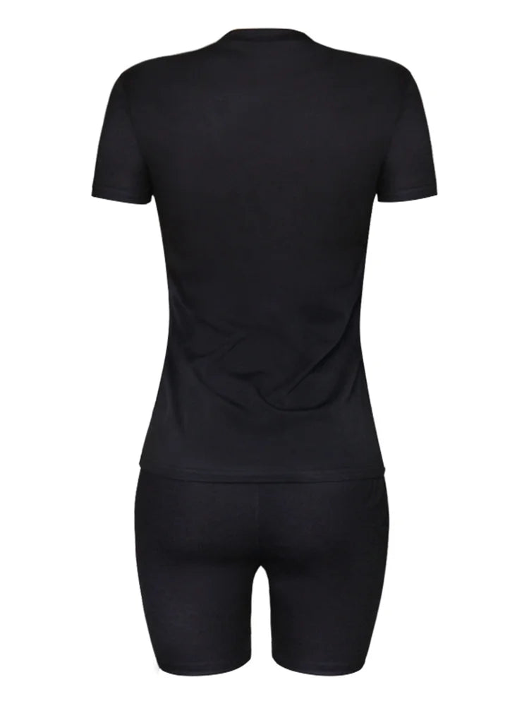 Wmstar Plus Size Two Piece Outfits for Women Tracksuit Shorts Sets  Lip Print Top Casual New In Matching Wholesale Dropshipping