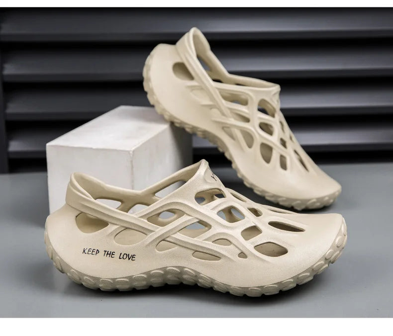 Summer Men Sandals Light EVA Men's Casual Shoes Hole Shoes Clogs Lovers Home Garden Outdoor Male Beach Flat Slippers Big Size