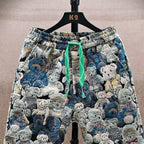 Summer floral shorts men's trendy casual five quarter pants 2025 new loose trendy sports beach pants