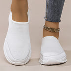 W003 Unisex Men's and Women's Flyknit Sports Shoes Running Shoes Soft Sole Wear-Resistant Lightweight Black White Casual Sports Shoes Campus Casual Style Four Seasons Loafers