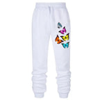 New Butterfly Printed Women's Sweatpants Running Joggers Trousers Ladies Casual Sportswear Jogging Pants S-4XL
