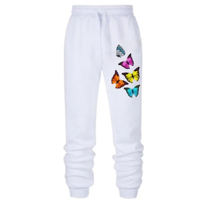 New Butterfly Printed Women's Sweatpants Running Joggers Trousers Ladies Casual Sportswear Jogging Pants S-4XL