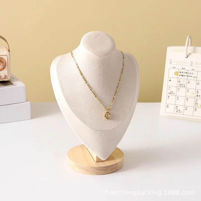 Velvet Portrait Necklace Display Pendant Organizer Jewelry Display Stand Jewelry Mannequin Bust Necklace Pendant Window Display
