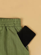 GIBSIE Plus Size Holiday Two Piece Set Women Summer Short Sleeve Button Down Shirt With Pockets Solid Elastic Waist Shorts Sets