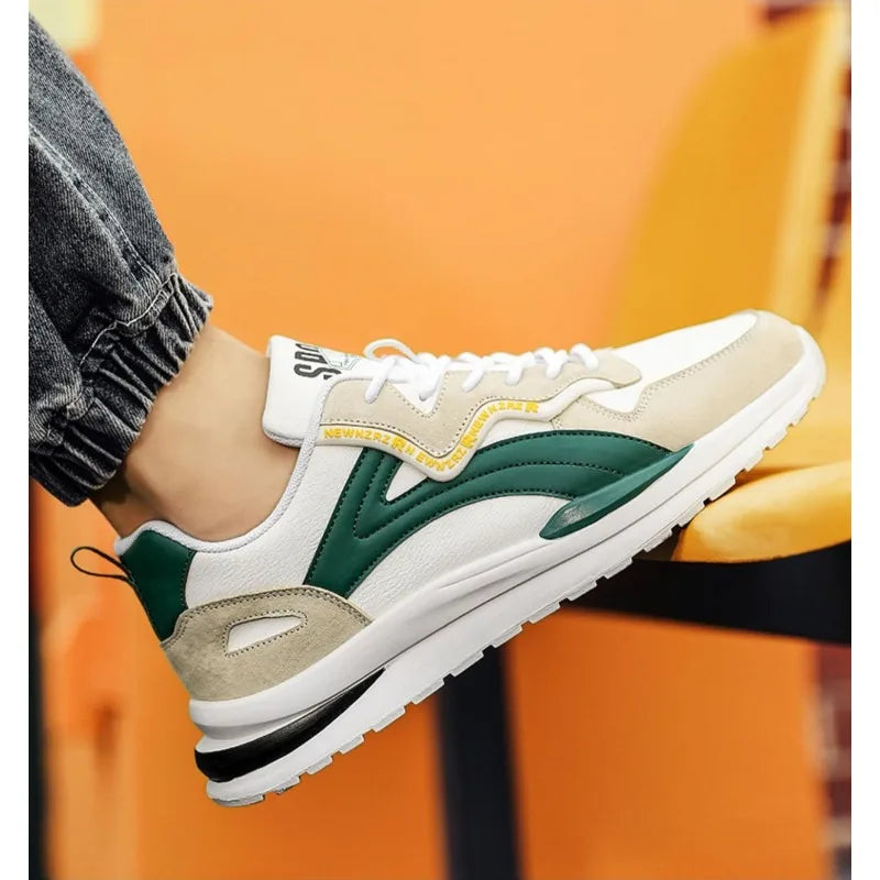 Men Shoes 2025 Summer New Flat Breathable Fashion Lace Up Sneakers Male Comfort Sport Outdoor Running Shoes Zapatillas Hombre