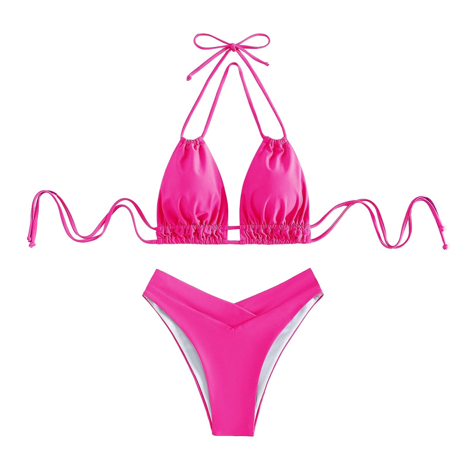 Bathing Suit Tank Bikinis Sets Swimwear 2023 Women Mid Waist Deep V Neck Wide Straps Bikini Summer Beach Wear Swimming купальник