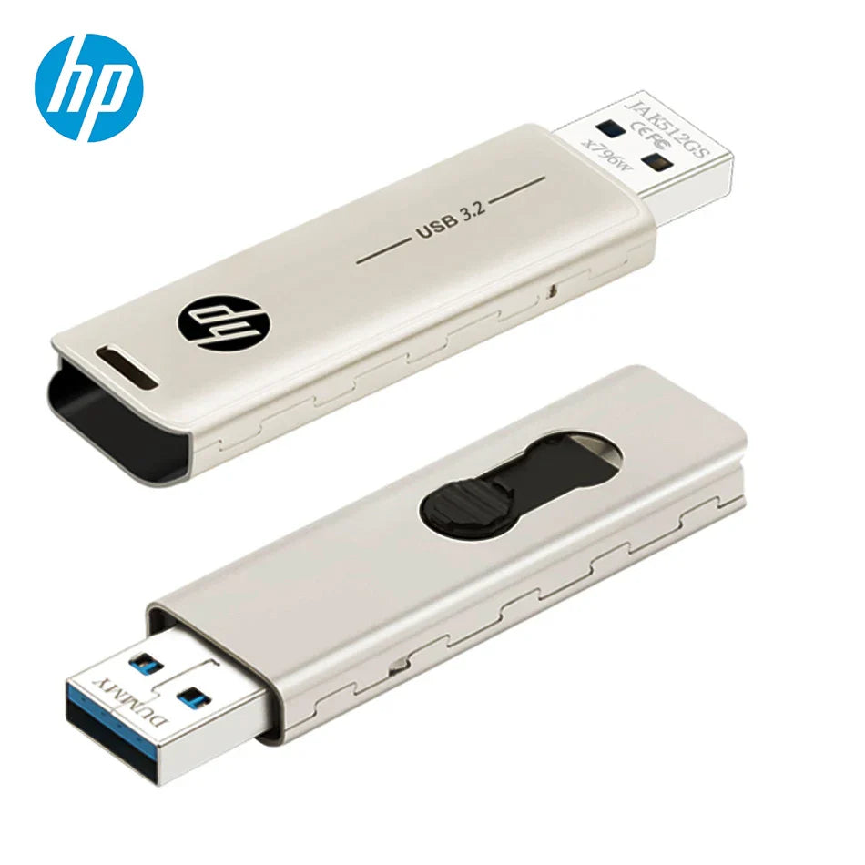 HP USB Flash Drive 3.2 32GB 64GB High Speed Sticks External Storage Metal Pen Drive Creative Personality Car Music