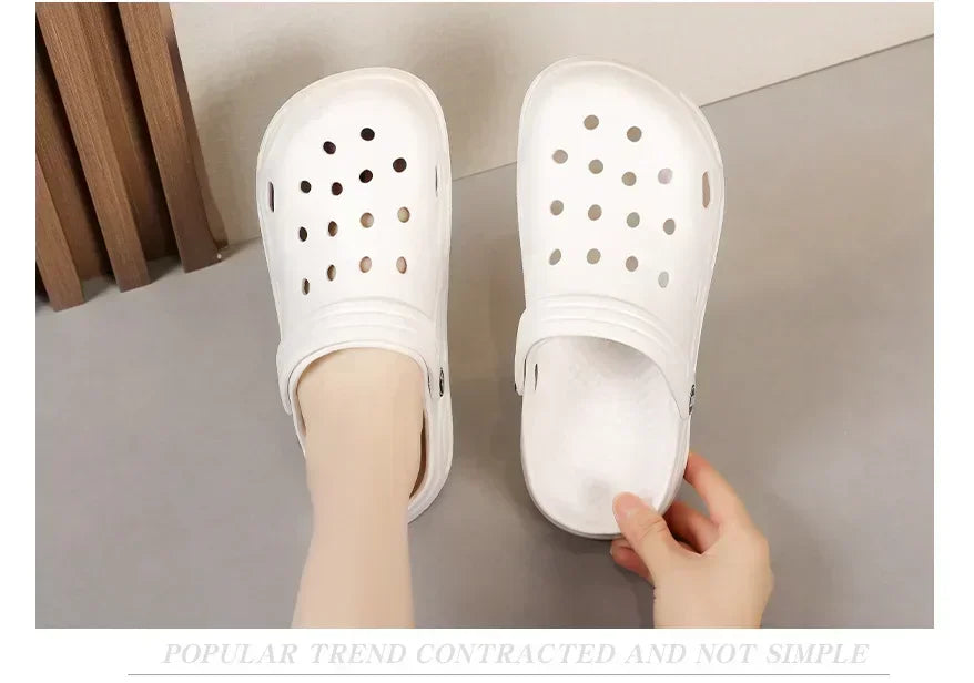 Hole shoes men's summer new outer wear bag head couple half bag heel bag head garden shoes beach women's shoes