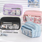 Exquisite Transparent Pencil Case Student Large Capacity Multifunctional Convenient Stationery Storage Bag