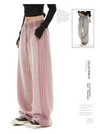 Women's Stripe Autumn/Winter Baggy Pants Vintage Sweatpants Harajuku Aesthetic Y2k Parachute Pants High Waist Trousers Clothes