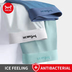 MiiOW 3Pcs Summer Ice Silk Men Boxer Underwear Seamless Sexy Underpants Graphene Antibacterial Men's Panties Trunks Boxers 5XL