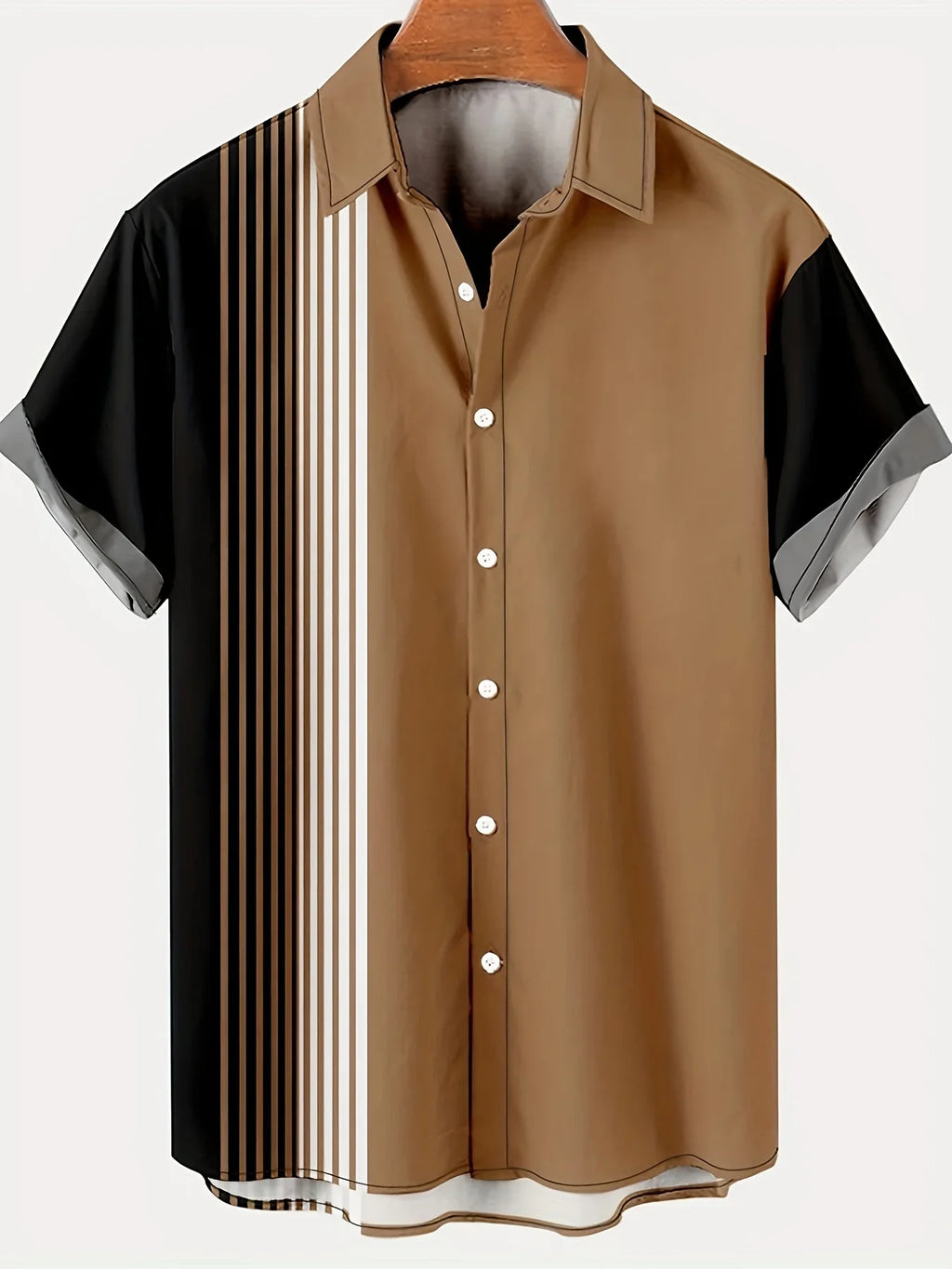 New Gradient Shirt Men's Loose Short Sleeve Shirts Casual Print Lapel Button-down Shirts Summer Casual Beach Shirt Free Shipping