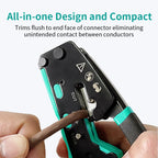 ZoeRax RJ45 Crimping Tool Ethernet Crimper for Cat6 Cat5 Cat5e RJ45 Pass Through Connectors and RJ12 Ends