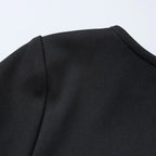 Elegant Round Neck Pleat Long Sleeve New Women's Dresses Casual Slim Pink Black White Short Dresses Lady Chic Party Street Robes