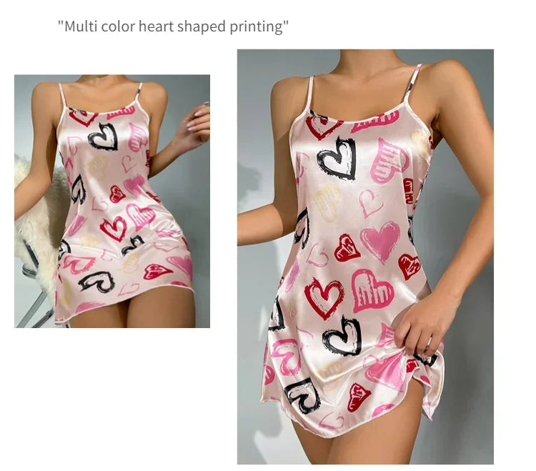 Women Nightdress Sexy Sleepwear Pajamas Nightgowns Slip Skirt Loungewear Nightie Ladies Summer Casual Home Clothes Pyjama Femme