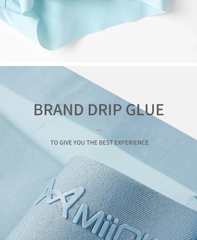 MIIOW 3Pcs Ice Silk Man Underwear Boxer Metal Fiber Antistatic Men Underpants Seamless Cut Hem Men's Panties Boxers Shorts Trunk