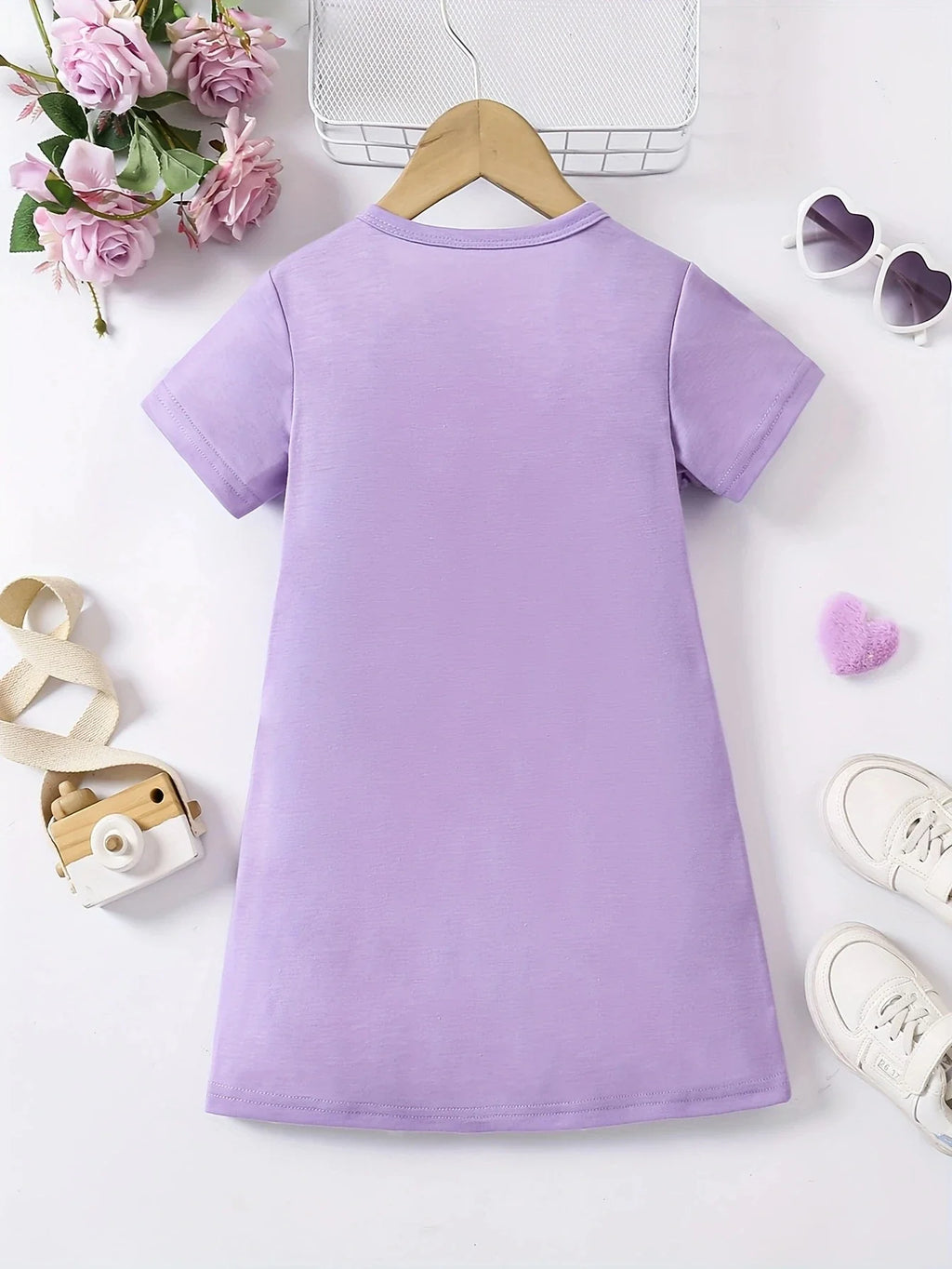 Girl's casual jumpsuit is soft and comfortable, stylish, simple and breathable A-line skirt | Love butterfly print dress