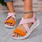 Summer New 2025 Wedge Women's Sandals Platform Outdoor Beach Shoes for Women Elastic Band Design Women Sandals Size 36-43
