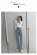 High-waisted Women's Vintage Jeans Loose-fit Straight-leg Slimming Draped Denim Trousers