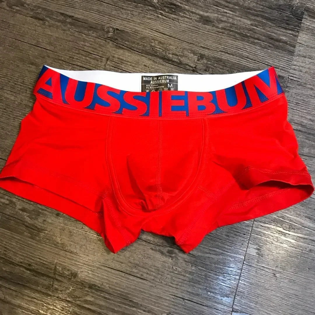 Wide brim candy color men's underwear four corner boxer underwear breathable elastic fiber