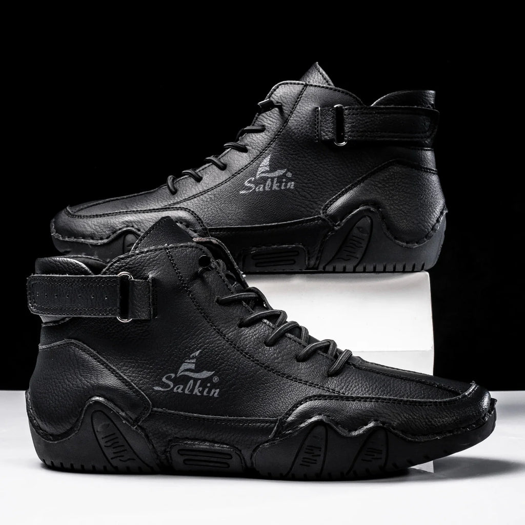 New 2025 Handmade Men Boots Design Sneakers Man Outdoor Casual Leather Men Shoes Ankle Boots Fall Breathable Hot Sale