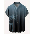 New Gradient Shirt Men's Loose Short Sleeve Shirts Casual Print Lapel Button-down Shirts Summer Casual Beach Shirt Free Shipping