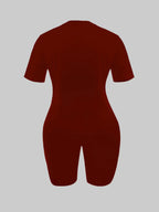 LW BASICS Plus Size Two Pieces Sets Round Neck Skinny Shorts Set 2024 NEW IN Matching Sets Summer Short T-shirt + Short Sets