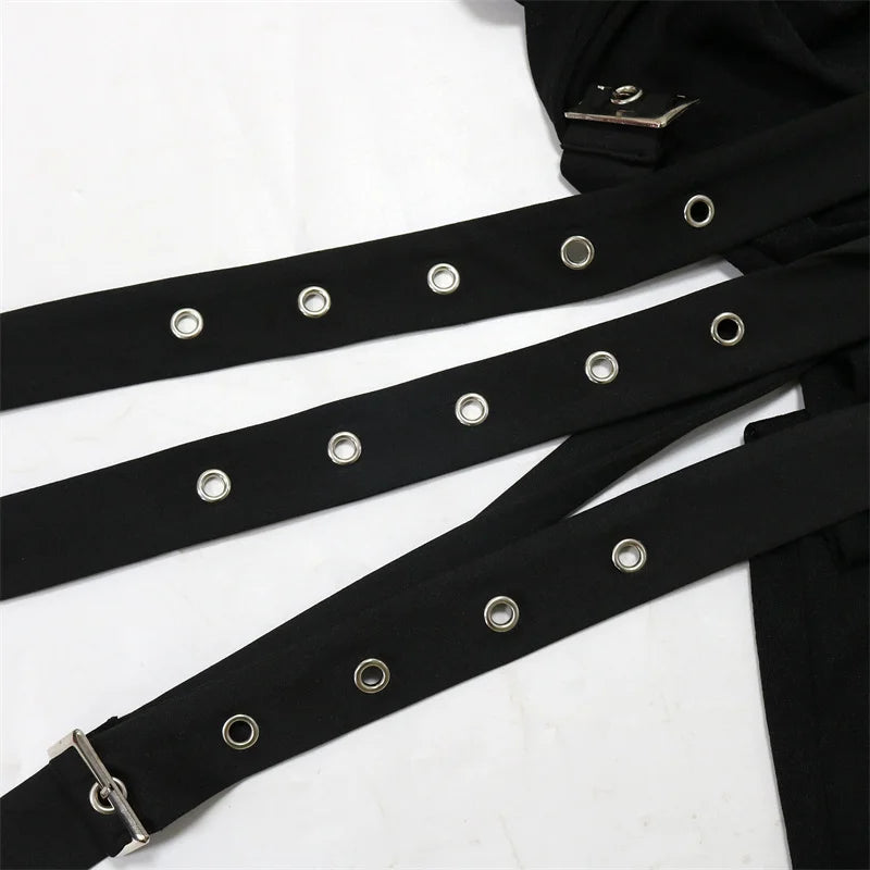 Summer Women Sleeveless Perspective Bodycon Sexy Night Club Mini Dress Inclined Collar Sashes Irregular Party Dress Black White