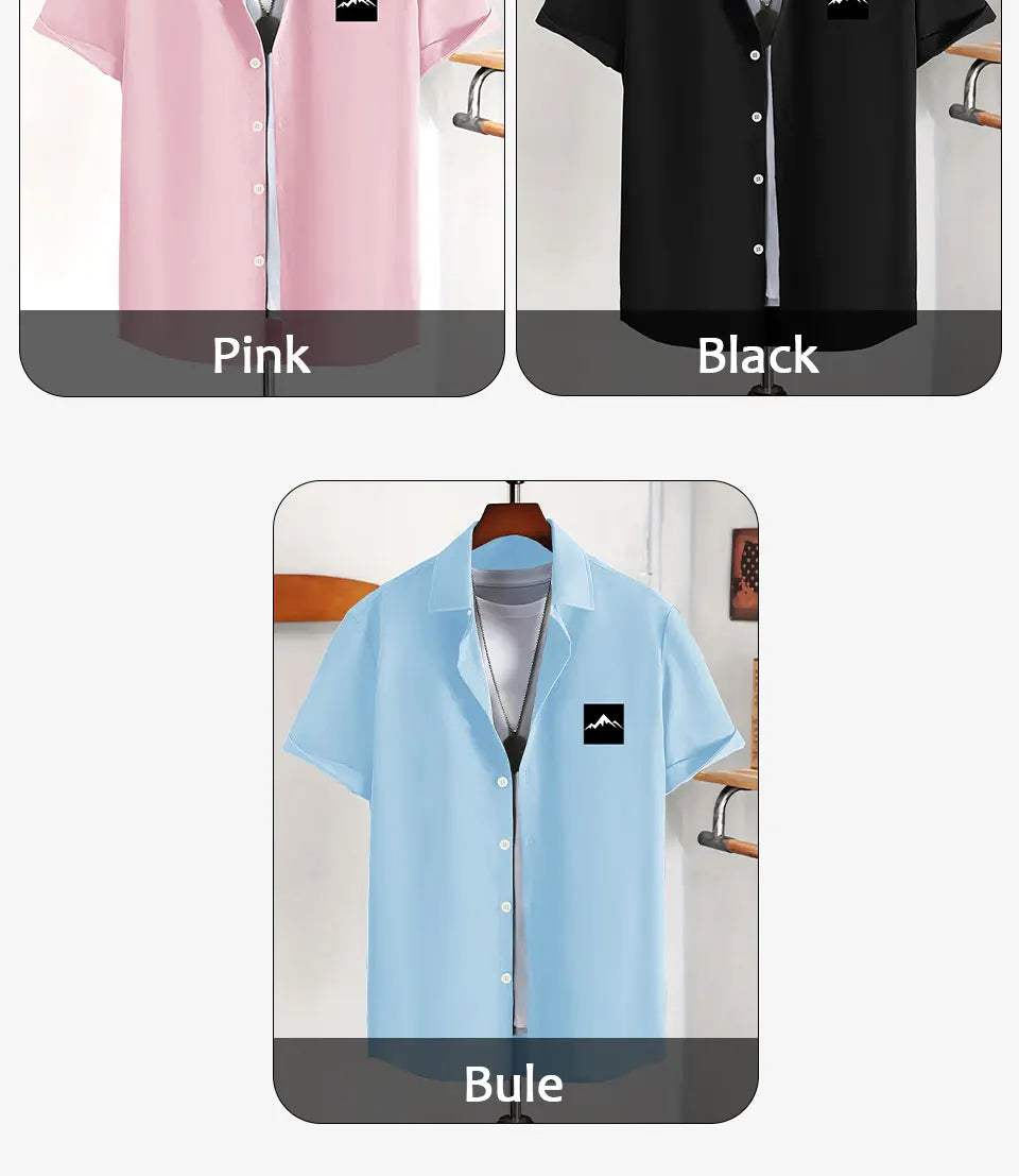 Europe and the United States men's summer casual loose cardigan men's short-sleeved shirt trend Men T-Shirt casual shirt