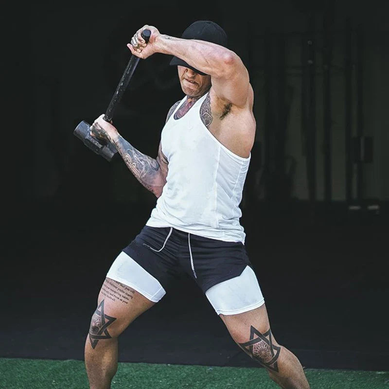 Custom Shorts Men Gym Sports Shorts 2 In 1 Quick Dry Workout Training Gym Fitness Jogging Short Pants Summer DIY Men Shorts