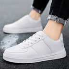 Fashion Leather Men White Sneakers Breathable Comfort Classic Casual Shoes Mens Outdoor Walking Shoes Couple Footwear Size 36-47