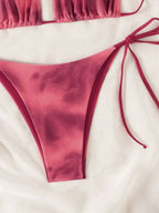 Tie Dye Bikins 2025 Mini Micro String Bikini Women Swimwear Female Swimsuit Two Pieces Bikini Set Halter Bathing Suit Swim Lady