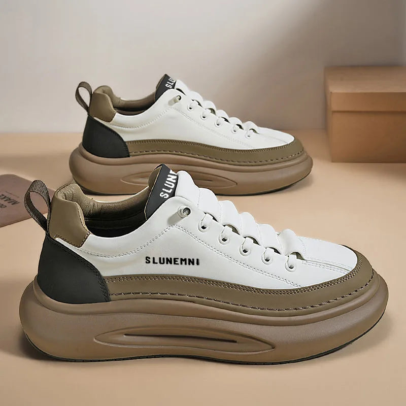 Summer New Mesh Breathable Sports Shoes for Men's Thick Sole Versatile Trendy Casual Spring Running Shoes Suitable for Outdoor