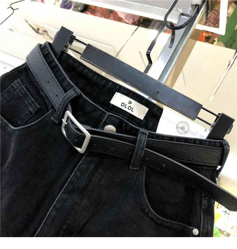 Black Gray Women Summer High-waist Slimming Outdoor Wear A- label Hot Pants Loose Cotton Shorts Urban Casual Style