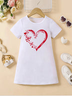 Girl's casual jumpsuit is soft and comfortable, stylish, simple and breathable A-line skirt | Love butterfly print dress
