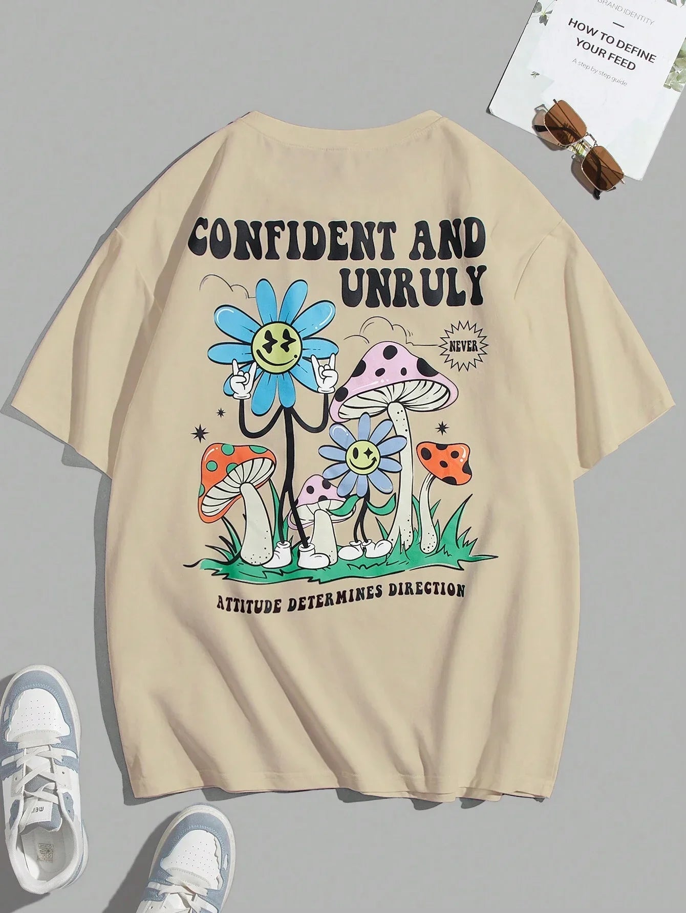 Confident And Unruly Attitude Determines Direction Men T Shirt Cotton Shirt Street Loose T-Shirts Summer Breathable Short Sleeve