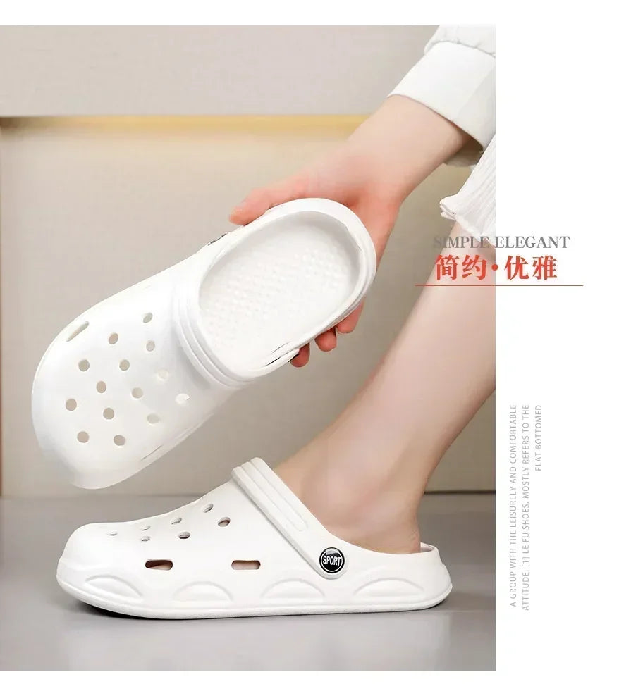 Hole shoes men's summer new outer wear bag head couple half bag heel bag head garden shoes beach women's shoes