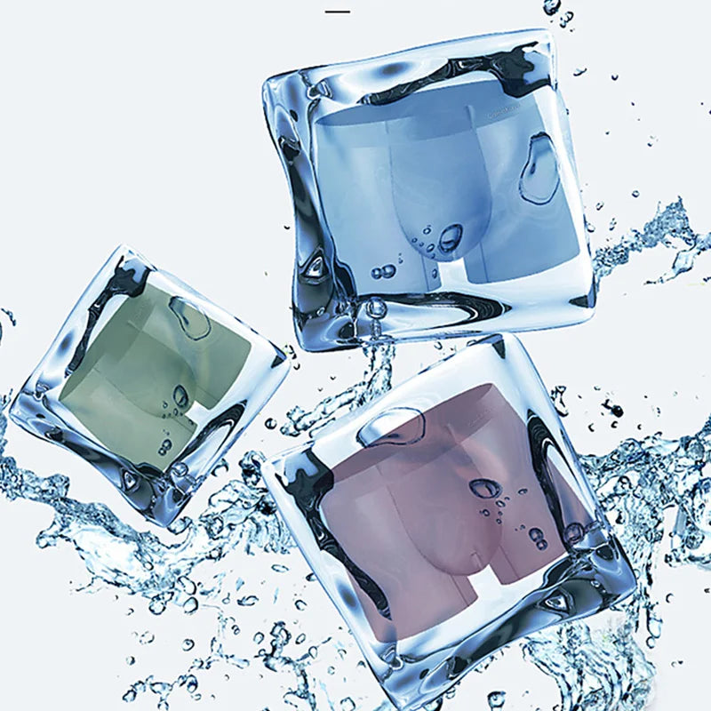 High Quality Men's Ice Silk Underwear Summer Thin Breathable Seamless Panties Sexy Male Underpants Plus Size Boxer Shorts