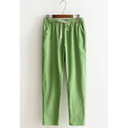 Women Pants Spring Summer Casual Harem Pants Cotton Elastic waist Harem Ankle-Length Trousers high quality for Female ladys