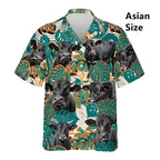 Hawaiian Bigfoot Pirate Man Shirts Women Tropical Summer Aloha Casual Shirts Button Down Short Sleeve Sasquatch Shirt Clothing