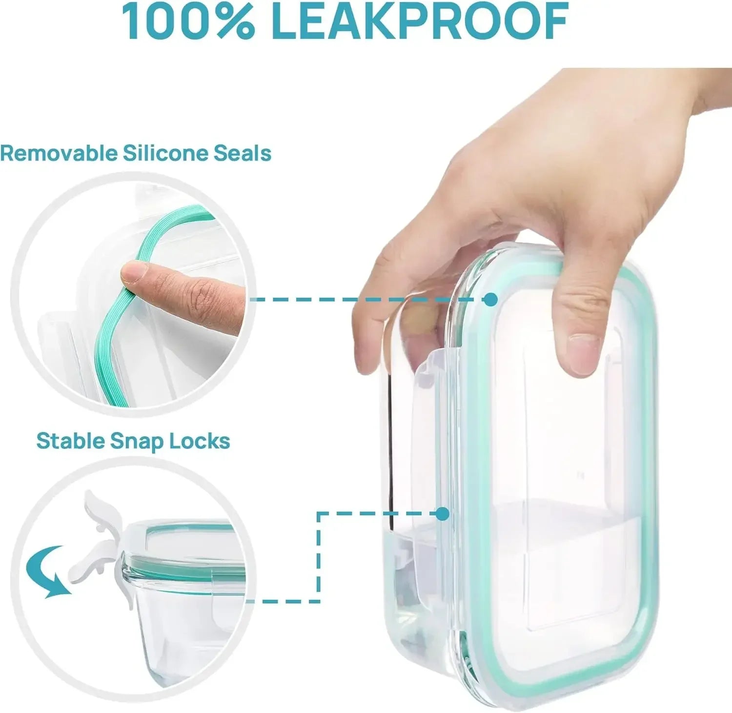 Glass Food Storage Containers Kitchen Organizer, Bento Lunch Boxes .Storage Vegetable Fruit Kitchen Accessories