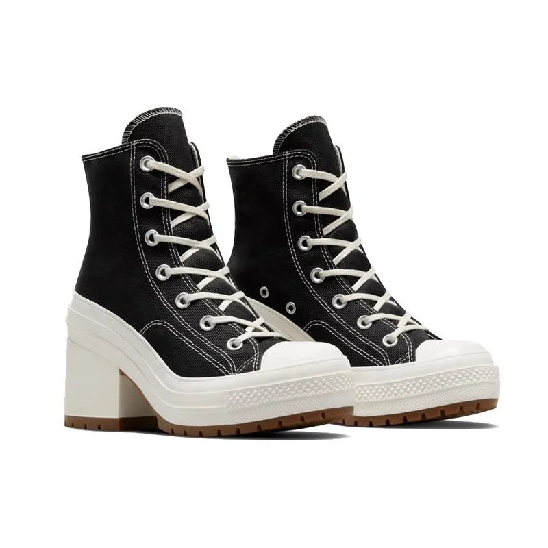 Women Platform Sneakers Canvas Shoes Personalized Luxry Heels Skateboard Lace Up Casual Fashion Outdoor Sneakers Plus Size 36-42